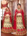 Trendy Red Heavy Embroidered Wedding Lehenga Choli