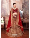 Classy Maroon Heavy Embroidered Wedding Lehenga Choli