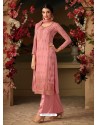 Ravishing Pink Embroidered Straight Salwar Suit