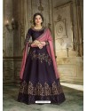 Fabulous Purple Embroidered Designer Anarkali Suit