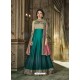 Awesome Peacock Blue Embroidered Designer Anarkali Suit