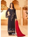 Trendy Black Embroidered Palazzo Salwar Suit
