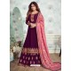 Trendy Wine Embroidered Palazzo Salwar Suit