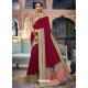 Awesome Maroon Silk Wedding Party Wear Sari