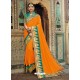 Classy Yellow Silk Wedding Party Wear Sari
