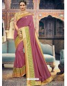 Classy Deep Wine Silk Wedding Party Wear Sari