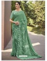 Awesome Green Georgette Casual Sari