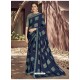 Awesome Blue Georgette Casual Sari