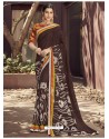 Trendy Brown Georgette Casual Sari