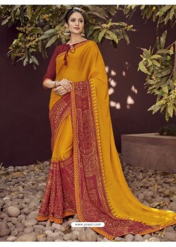 Dashing Orange Georgette Casual Sari