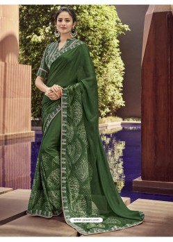 Dashing Green Georgette Casual Sari