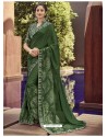 Dashing Green Georgette Casual Sari