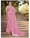 Trendy Pink Georgette Casual Sari