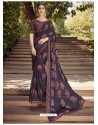 Awesome Blue Georgette Casual Sari