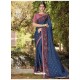 Awesome Blue Georgette Casual Sari