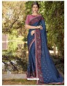 Awesome Blue Georgette Casual Sari