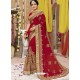 Dashing Red Georgette Bridal Sari