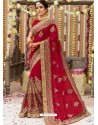 Trendy Red Georgette Bridal Sari