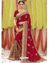 Classy Red Georgette Bridal Sari