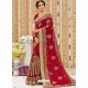 Classy Red Georgette Bridal Sari