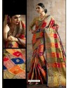 Classy Multi Colour Art Silk Party Wear Sari