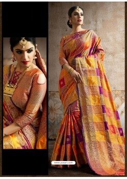 Awesome Multi Colour Art Silk Party Wear Sari