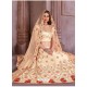 Awesome Cream Heavy Embroidered Party Wear Lehenga