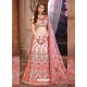 Awesome Light Red Heavy Embroidered Party Wear Lehenga