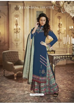 Fabulous Blue Designer Palazzo Salwar Suit