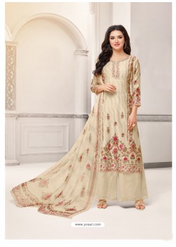 Awesome Beige Printed Palazzo Salwar Suit