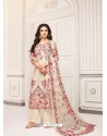 Fabulous Cream Printed Palazzo Salwar Suit