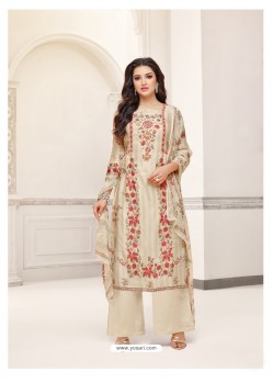 Scintillating Beige Printed Palazzo Salwar Suit