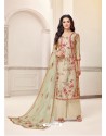 Scintillating Beige Printed Palazzo Salwar Suit