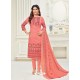 Ravishing Light Red Embroidered Designer Straight Salwar Suit