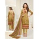 Fabulous Mehendi Embroidered Designer Straight Salwar Suit