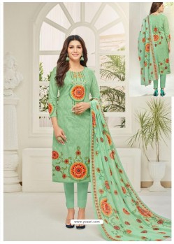 Scintillating Jade Green Embroidered Designer Straight Salwar Suit