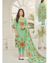 Scintillating Jade Green Embroidered Designer Straight Salwar Suit