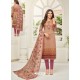 Fabulous Old Rose Embroidered Designer Straight Salwar Suit