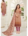 Fabulous Old Rose Embroidered Designer Straight Salwar Suit