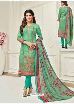 Ravishing Jade Green Embroidered Designer Straight Salwar Suit