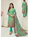 Ravishing Jade Green Embroidered Designer Straight Salwar Suit