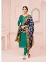 Fabulous Green Embroidered Churidar Salwar Suit