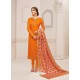 Ravishing Orange Embroidered Churidar Salwar Suit