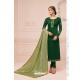 Trendy Forest Green Embroidered Churidar Salwar Suit