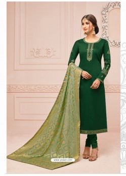 Trendy Forest Green Embroidered Churidar Salwar Suit