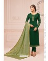 Trendy Forest Green Embroidered Churidar Salwar Suit