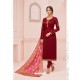 Trendy Maroon Embroidered Churidar Salwar Suit