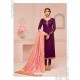 Trendy Violet Embroidered Churidar Salwar Suit