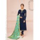 Trendy Royal Blue Embroidered Churidar Salwar Suit