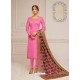 Fabulous Pink Embroidered Churidar Salwar Suit